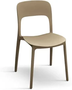 Chaise Luana en Plastique Gris – Lot de 4