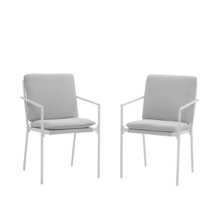 Fauteuil Sigma en Acier Blanc – Lot de 2