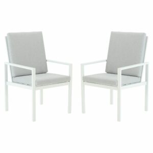 Fauteuil Athena en Tissu Blanc – Lot de 2