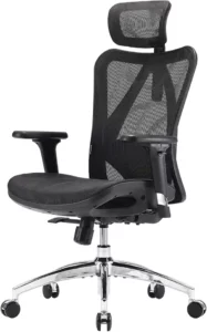 Chaise Ergonomique en Tissu Noir