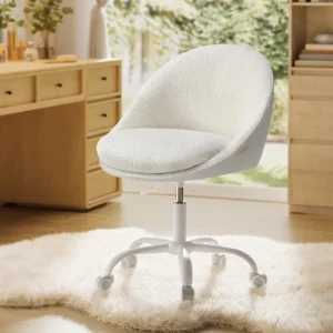 Chaise Pivotante en Simili Blanc