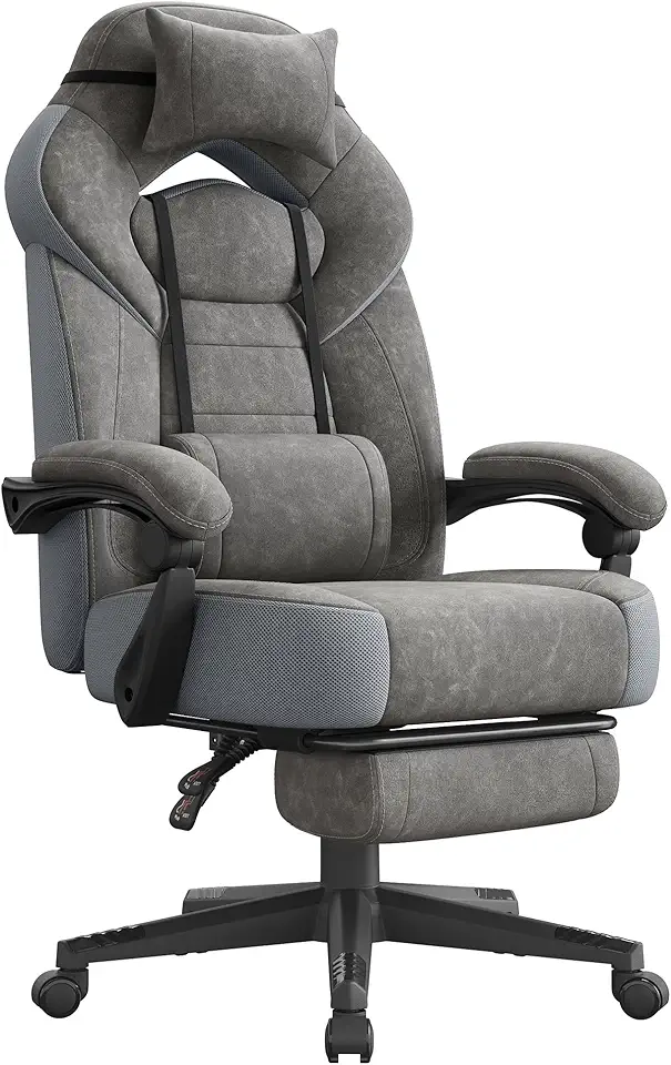 Chaise Ergonomique en Tissu Gris