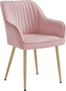Chaise Velours Rose Bonbon en Velours