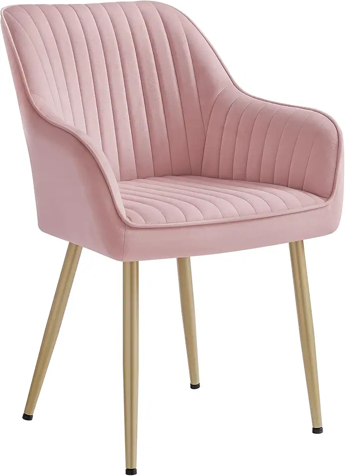 Chaise Velours Rose Bonbon en Velours