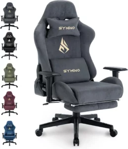 Chaise Gaming Ergonomique en Simili Gris