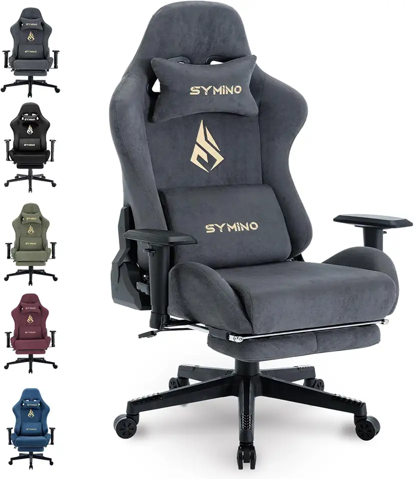 Chaise Gaming Ergonomique en Simili Gris