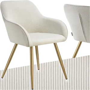 Chaise Moderne en Velours Beige