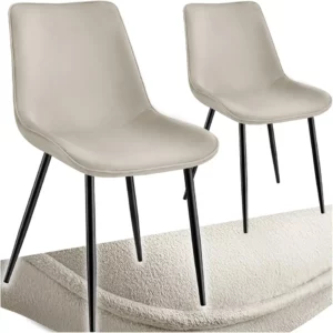 Chaise Scandinave en Velours Noir – Lot de 2