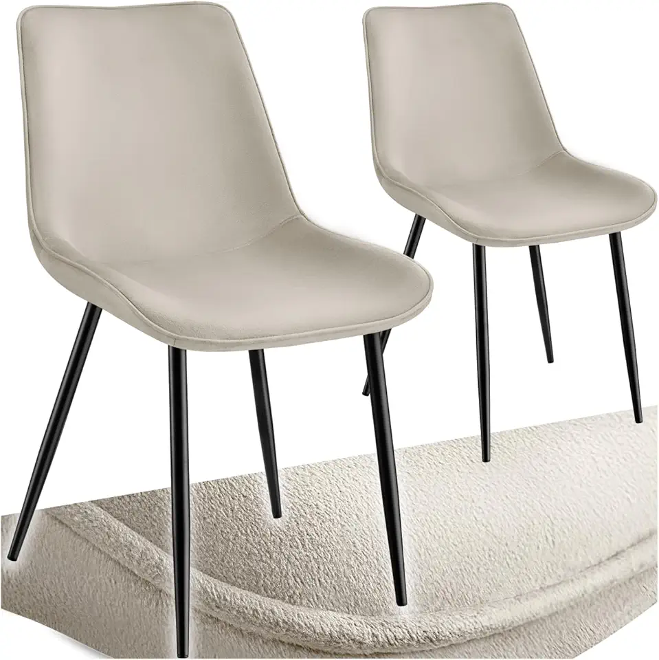 Chaise Scandinave en Velours Noir – Lot de 2
