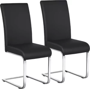 Chaise Simili Noir – Lot de 2