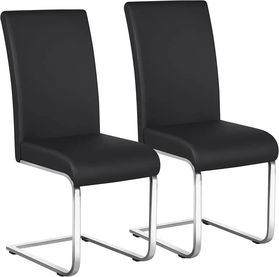 Chaise Simili Noir – Lot de 2